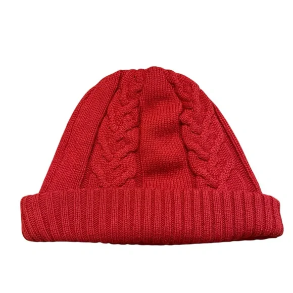 Under Armour Women’s/Unisex Vibrant Red Cable Knit Cuffed Beanie Comfy Warm - Picture 3 of 6